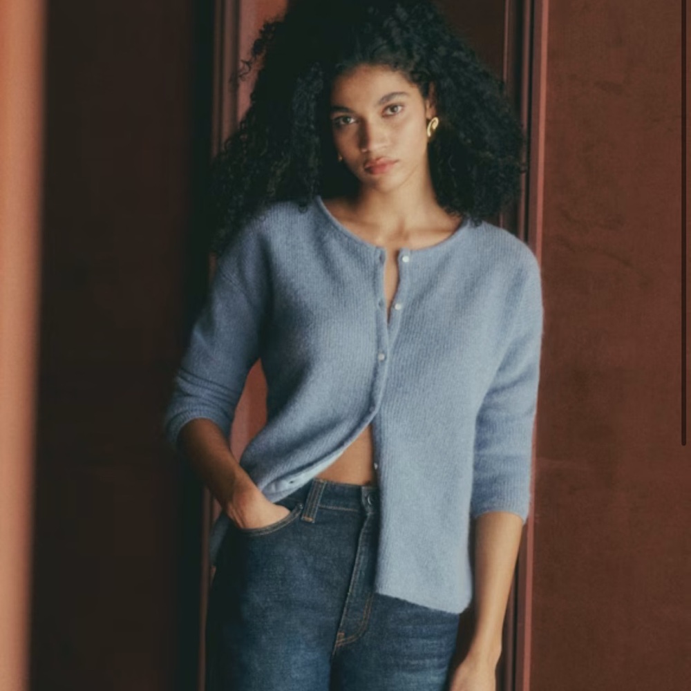 Sezane Sky Blue Women's Cardigan